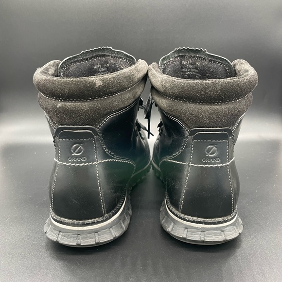 Men’s Cole Haan ZeroGrand Black Leather Waterproof Hiking Boots Size 10 - Picture 3 of 5